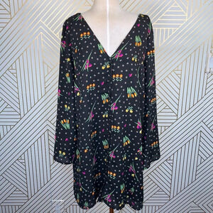 ASOS Glamorous Petite Black Floral‎ Button Dress